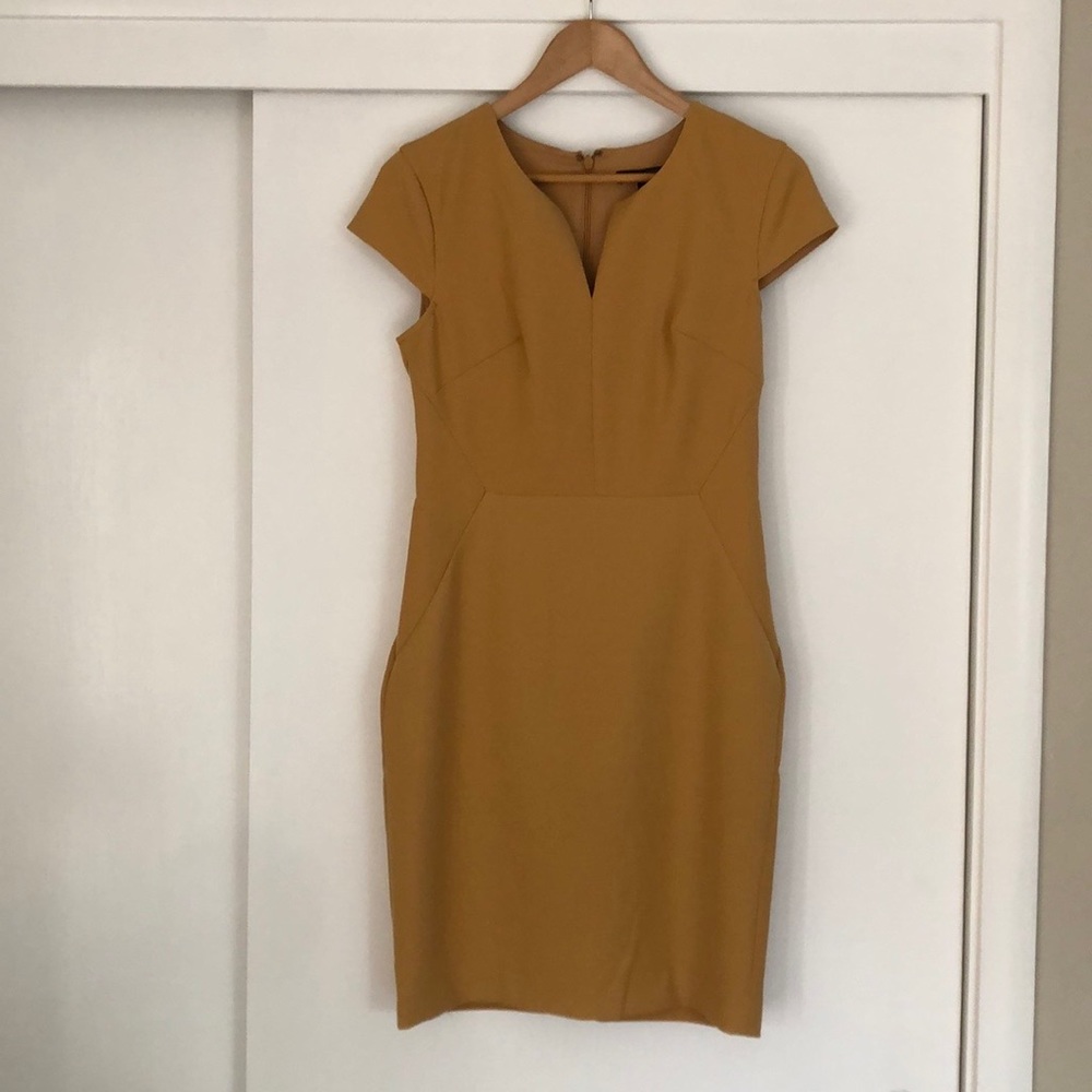 Mustard Yellow Tailored Dress 0P size - Picture 4 of 8